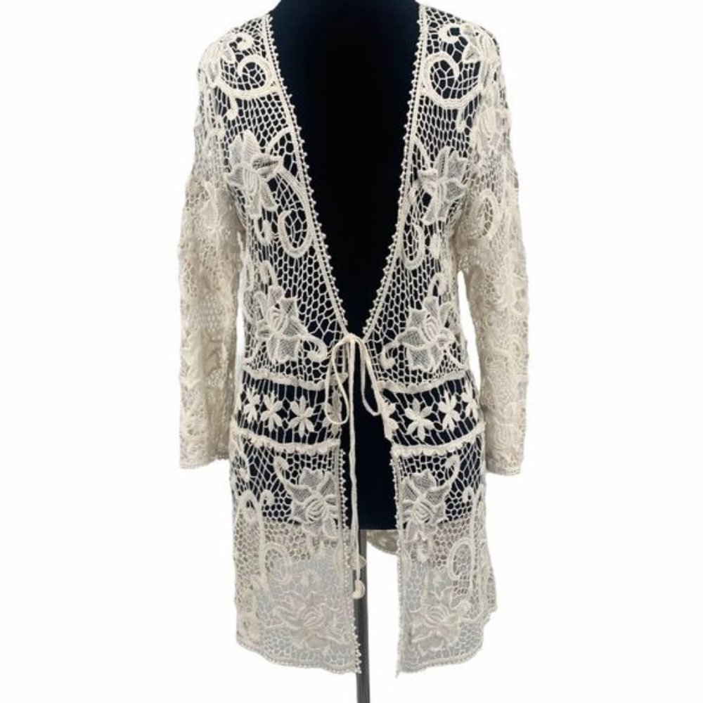 Simply Irresistible Cream Crochet Cardigan Large